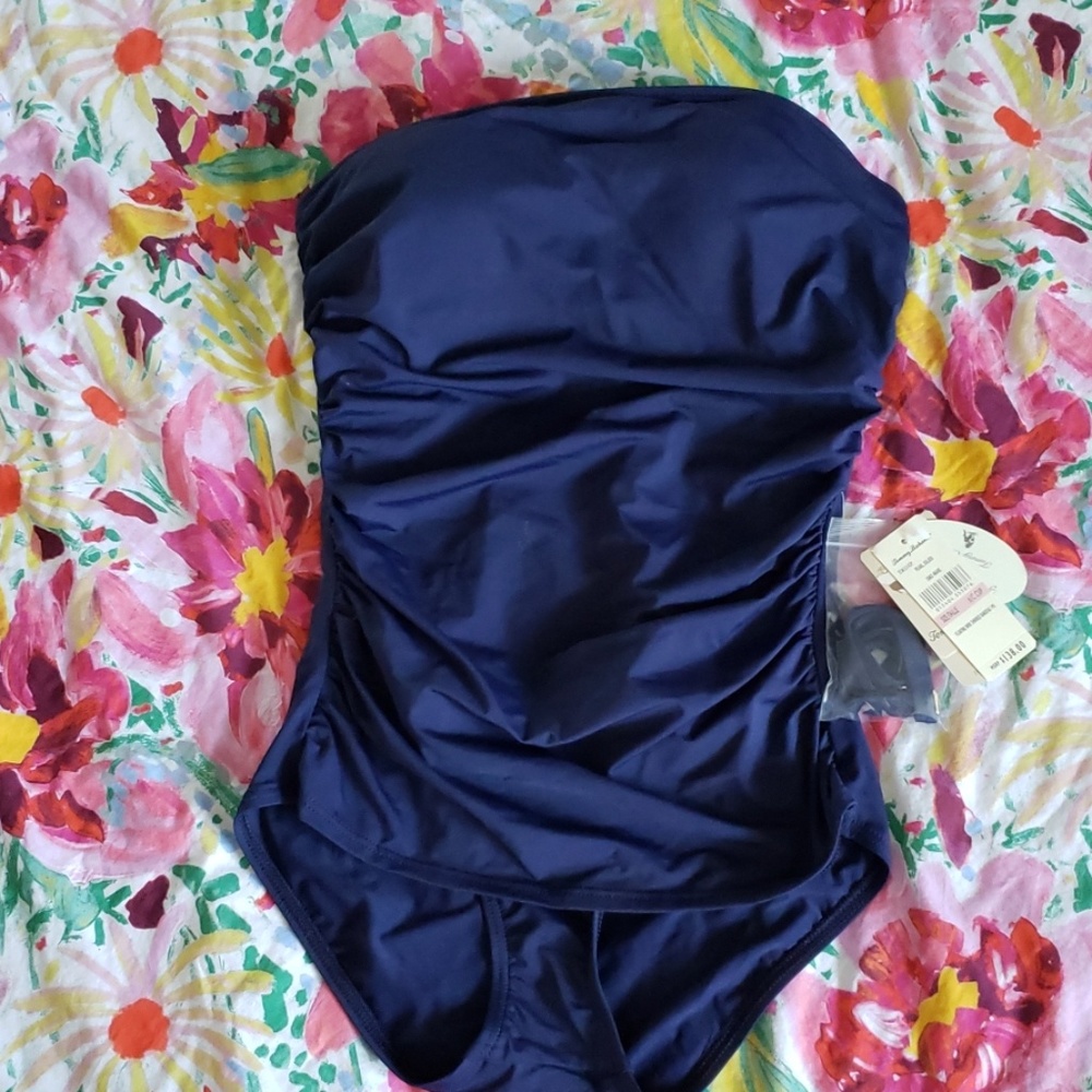 NWT Tommy Bahama one piece navy blue swimsuit Sz 6